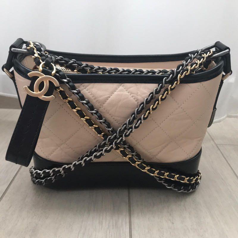 CHANEL nude and black leather 2017 GABRIELLE LARGE Hobo Bag at