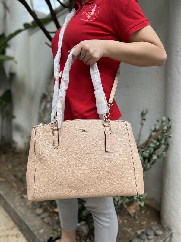 Coach Christie Carryall Beige Crossbody Bag, Luxury, Bags & Wallets on  Carousell