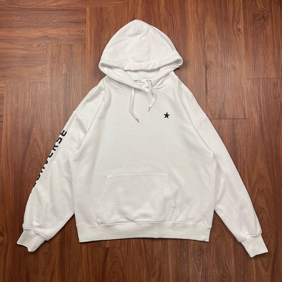 White shop converse hoodie