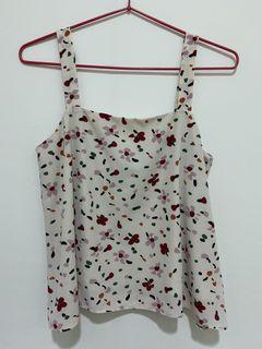 Danityroses abstract floral top in cream