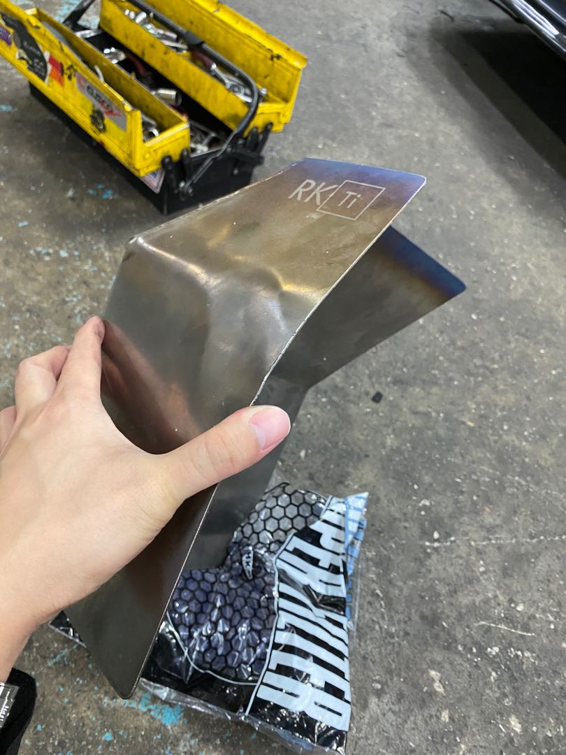 Evo X RKTi Titanium heat shield, Car Accessories, Accessories on Carousell