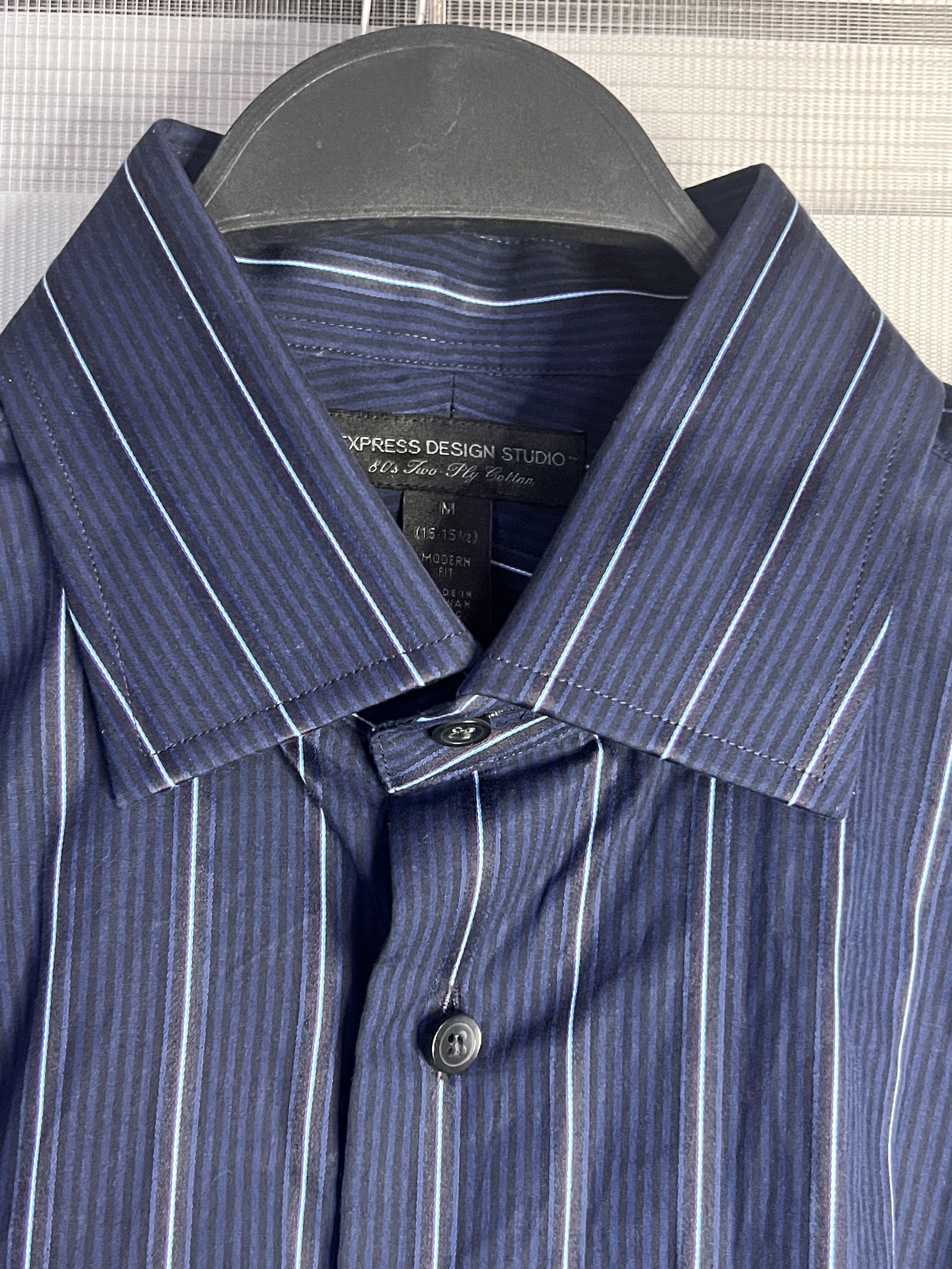 Express design studio clothing longsleeve blue Men s Fashion Tops Sets Tshirts Polo Shirts on Carousell