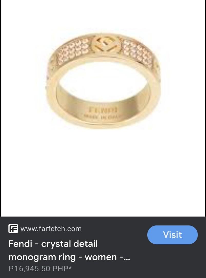 Fendi crystal monogram ring deals