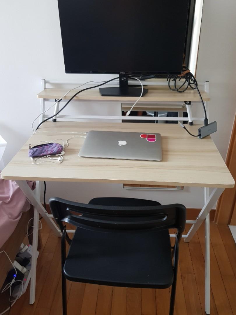 Foldable Study Table & Chair, Furniture & Home Living, Furniture