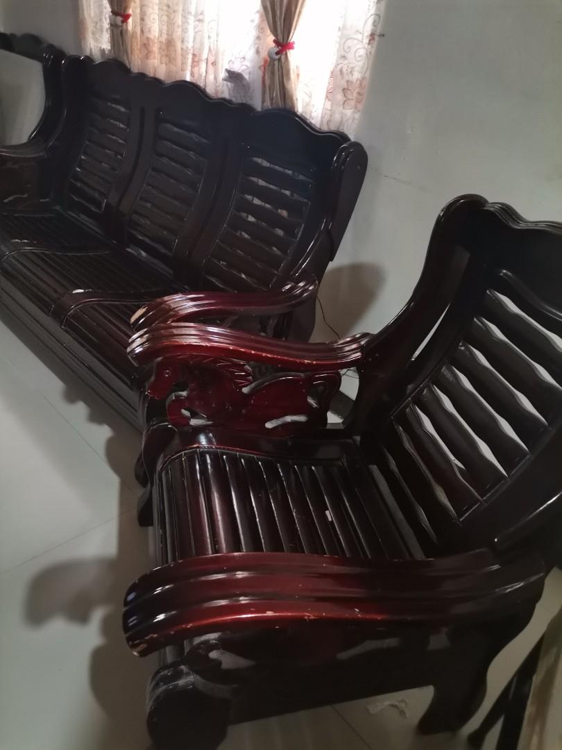 For Sale 2nd hand Malaysian wood horse desiign sala set, Furniture