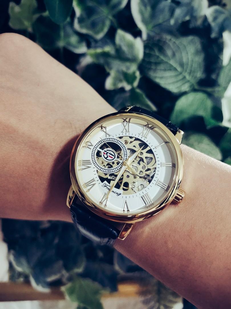White skeleton deals watch