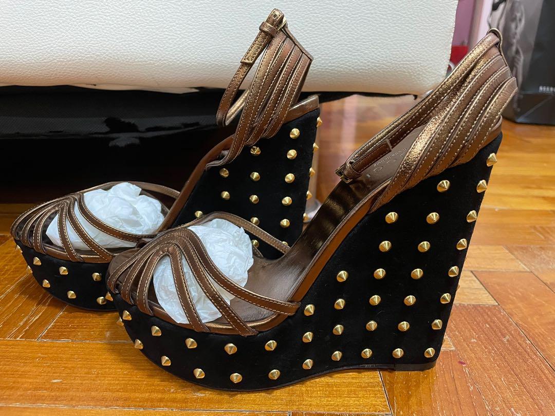 Gold top studded heels