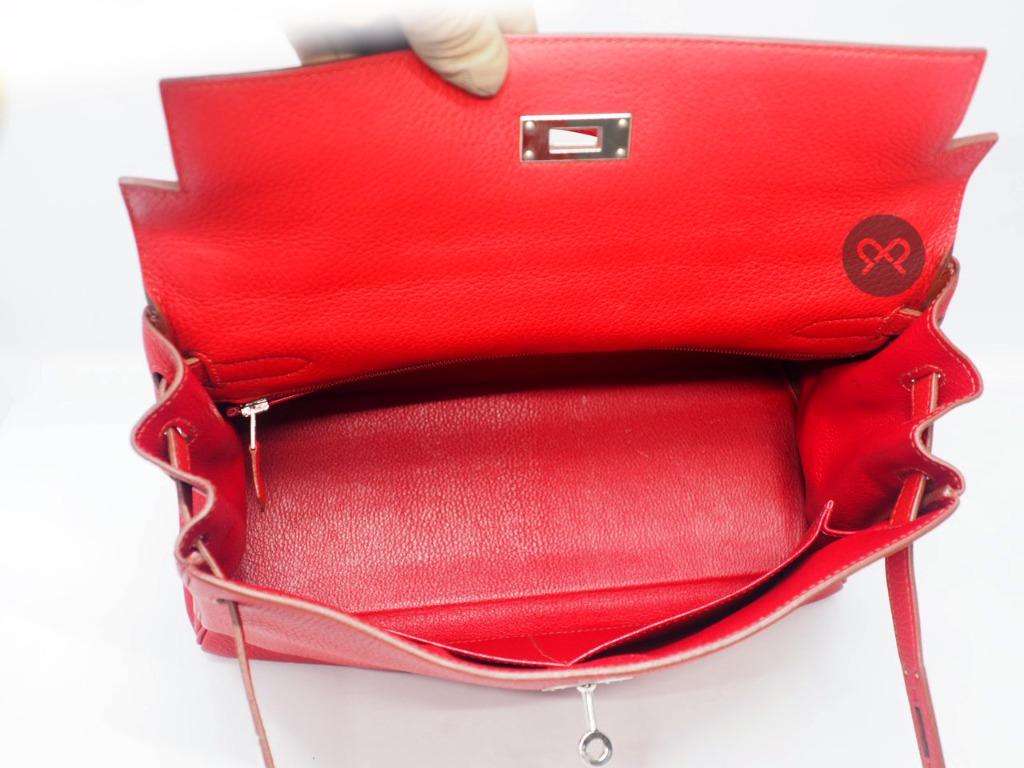 Hermes Kelly 32 Retourne in Rouge garance