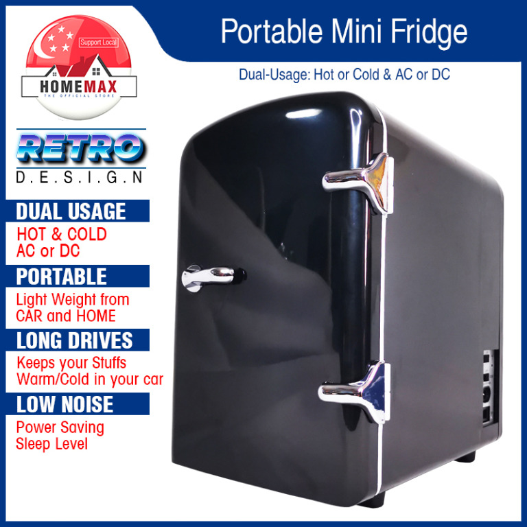 Homemax Portable Mini Fridge Retro Design 2021 Food Cosmetics Medicines ...