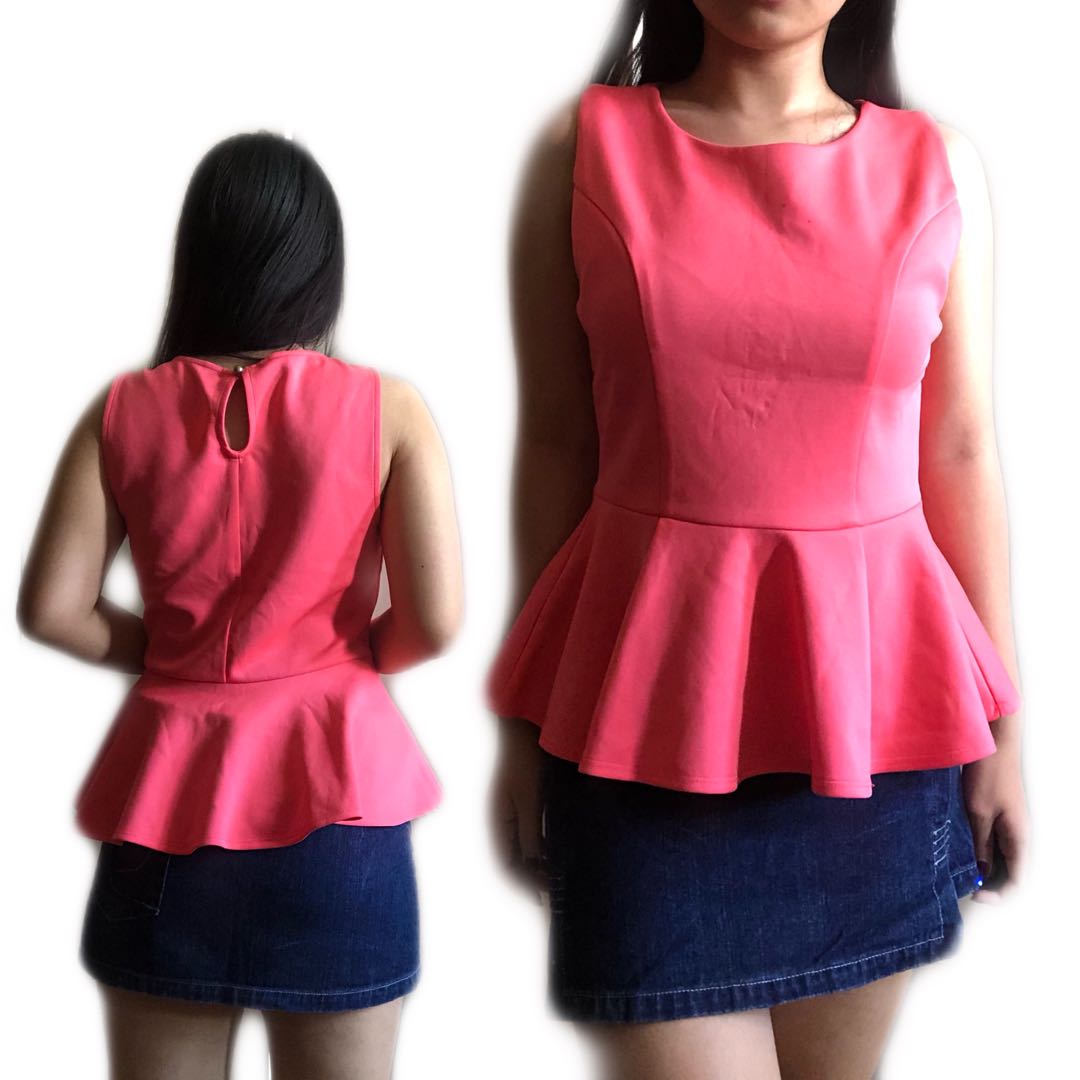 Hot Pink Top (Office wear, Party wear, Semi Formal, Casual), Women's Fashion, Tops, Sleeveless ...
