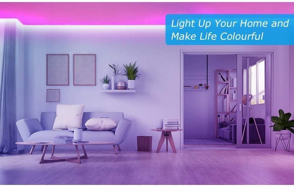 HueLiv LED Strips Lights 10M 2x5m 5050RGB Colour Changing Kit 40 Keys Remote and APP Control Music Sync Lighting Strip for Home Kitchen TV Party