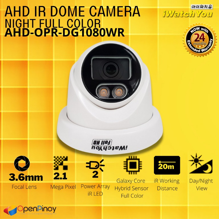 iWatchYou AHDOPRDG1080WR (Night Full Color) AHD iR Dome Camera