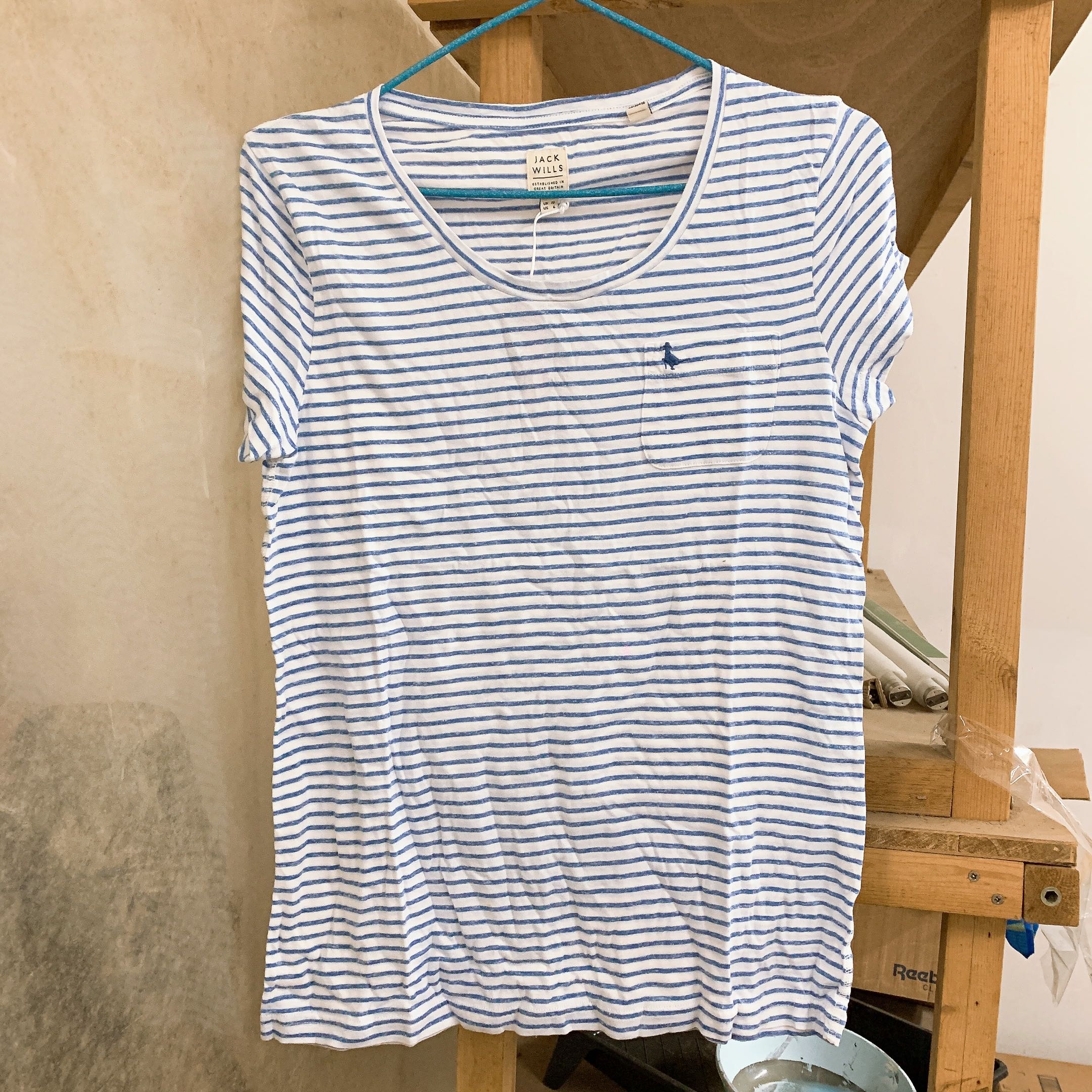 全新Jack Wills 橫間fullford pocket tshirt, 女裝, 上衣, T-shirt