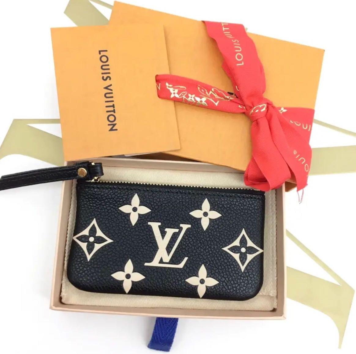 Louis Vuitton Bicolor Key Pouch Black Monogram Empreinte Leather