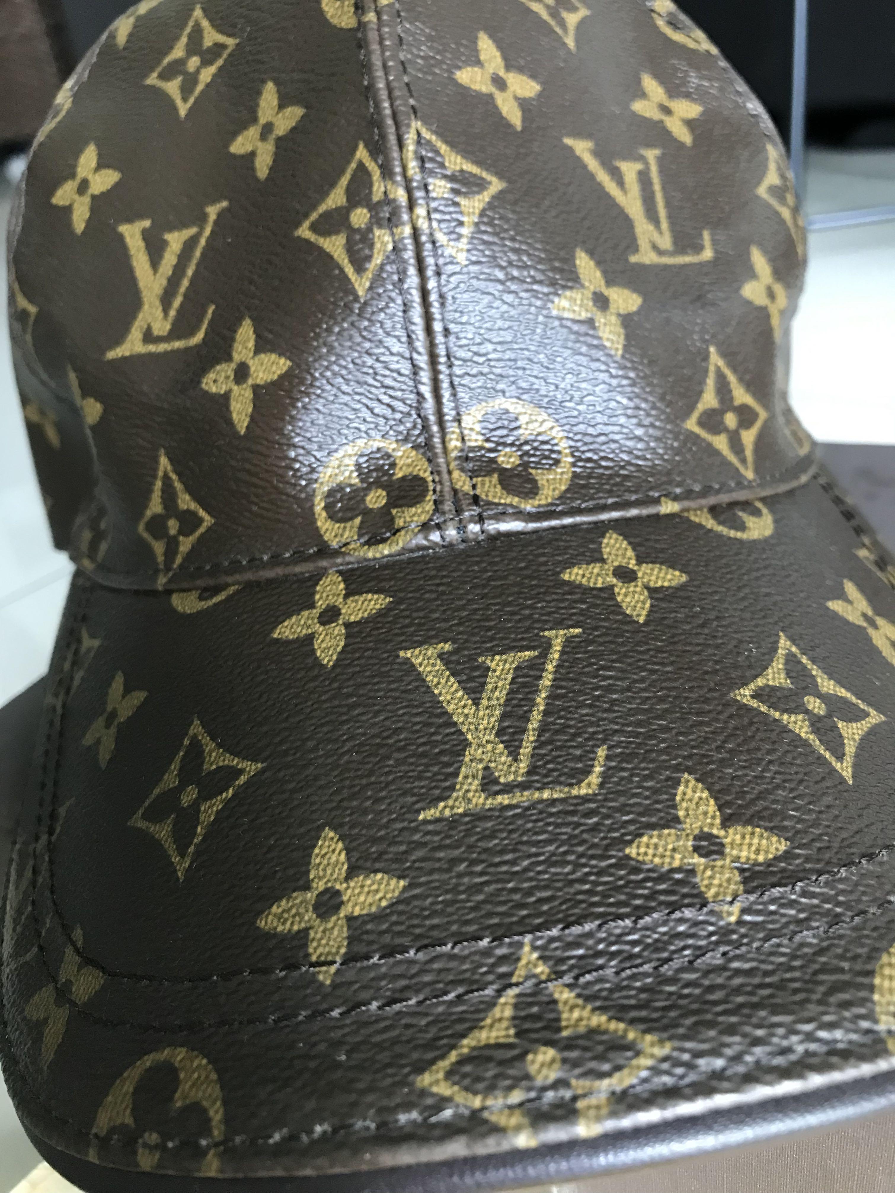 Louis Vuitton Black Denim Monogram LV Initials Metal Baseball Cap