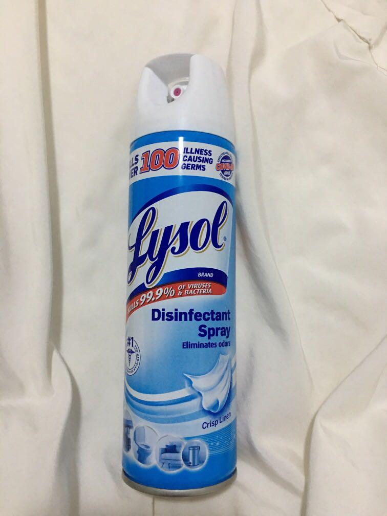 Lysol Spray Crisp Linen 227ml, Furniture & Home Living, Cleaning