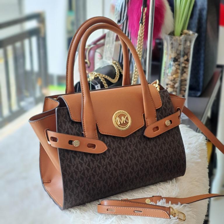Carmen large logo hotsell and leather belted satchel