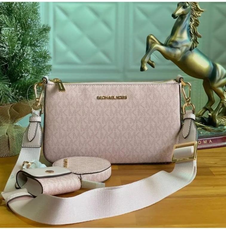 Michael Kors Pink Saffiano Leather Flap 3in1 Crossbody Bag Michael Kors