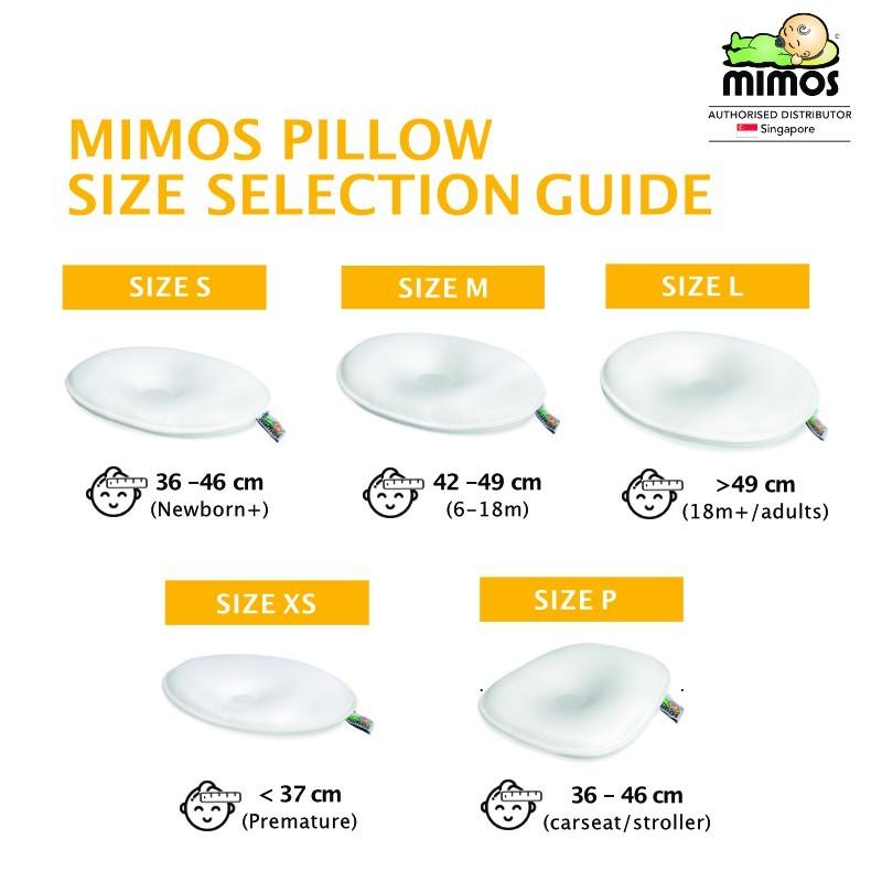 Mimos pillow store size guide