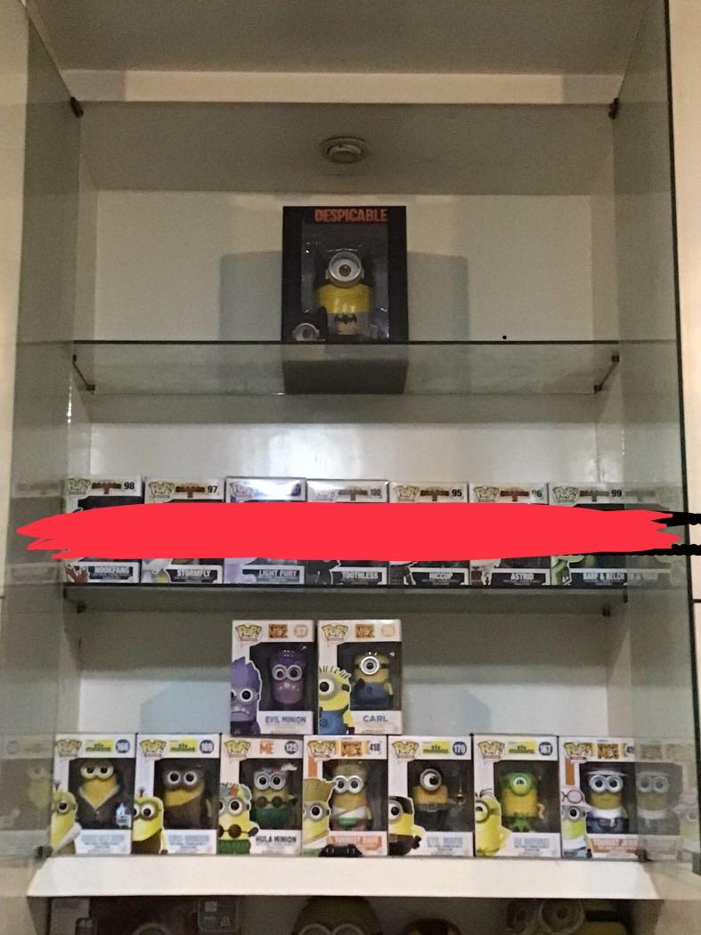 Minion Funko Pop (Category: Designer & Blind Box Toys) located in Quezon City. Submitted by codyinezz (Listing ID 1145749062, Image 1). Description: ✳️ all funkos are 10/10 quality unless otherwise stated below ✳️ 4-in funkos (last row) can be provided with PET box protector with additional 50Php fee Funkos from top to bottom, L to R ✅ 8-inch boxed Minion Batman: 2000Php Funkos on last row are 500Php each (Top to bottom, L to R) ✅ Evil Minion (SO