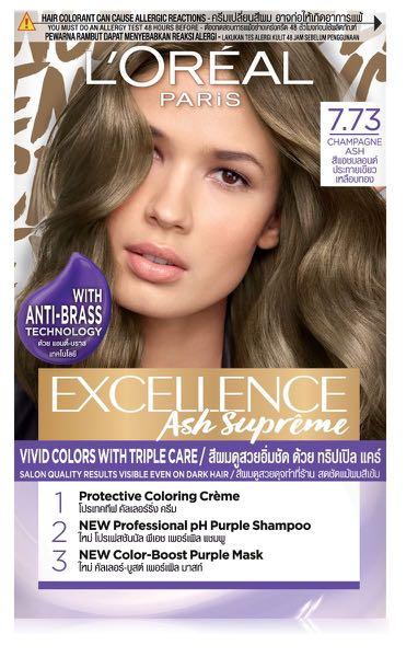 💜NEW!!2022 LOREAL EXCELLENT ASH SUPREME HAIR COLOUR / CHAMPAGNE ASH   💜, Beauty & Personal Care, Hair on Carousell