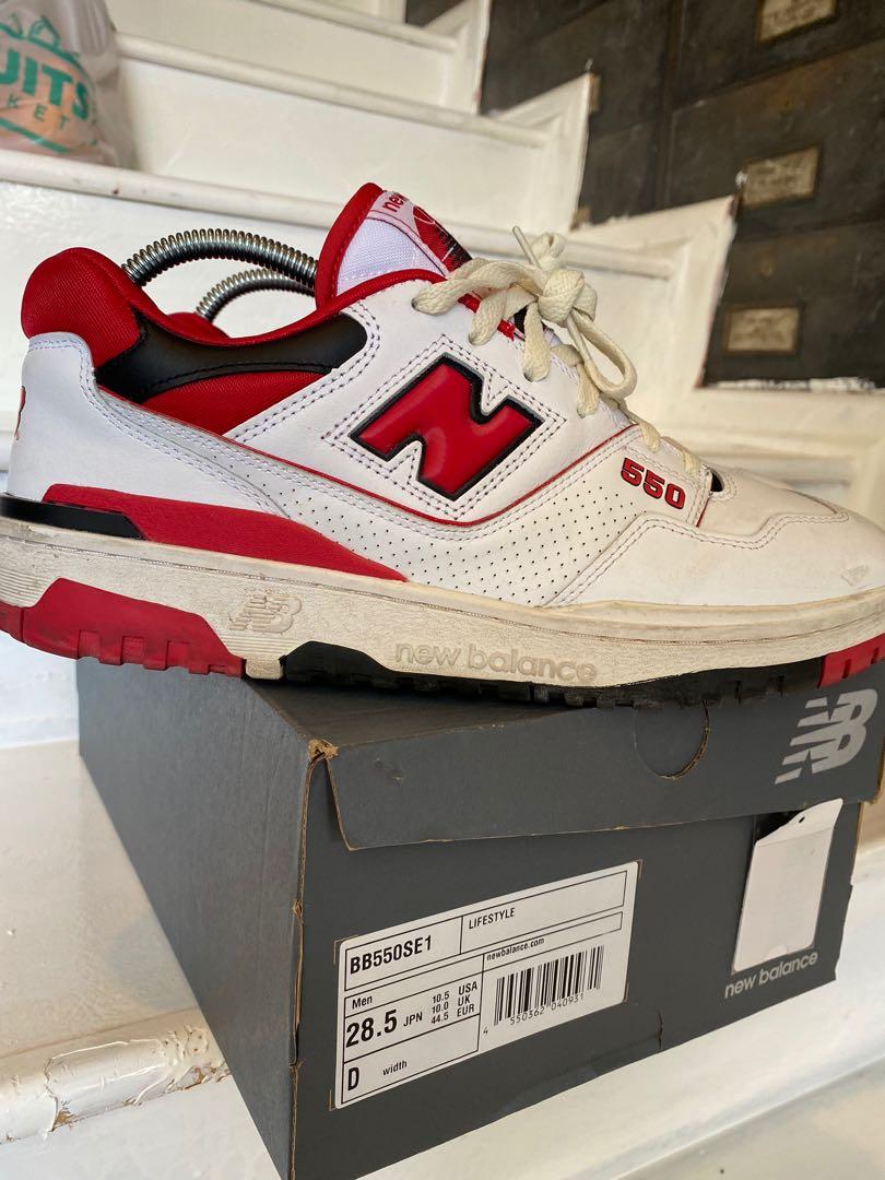 New balance 550 white and red, Men's Fashion, Footwear, Sneakers
