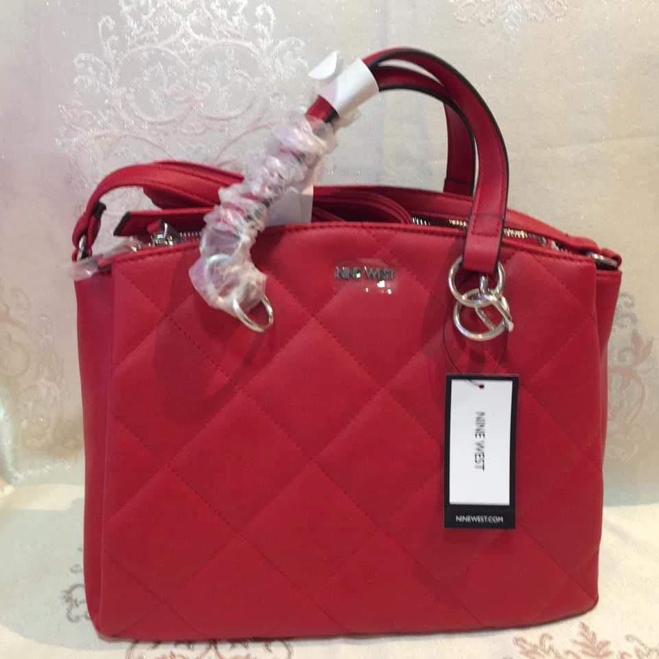 Ninewest Karisma Satchel original red lipstick hand bag shoulder bag
