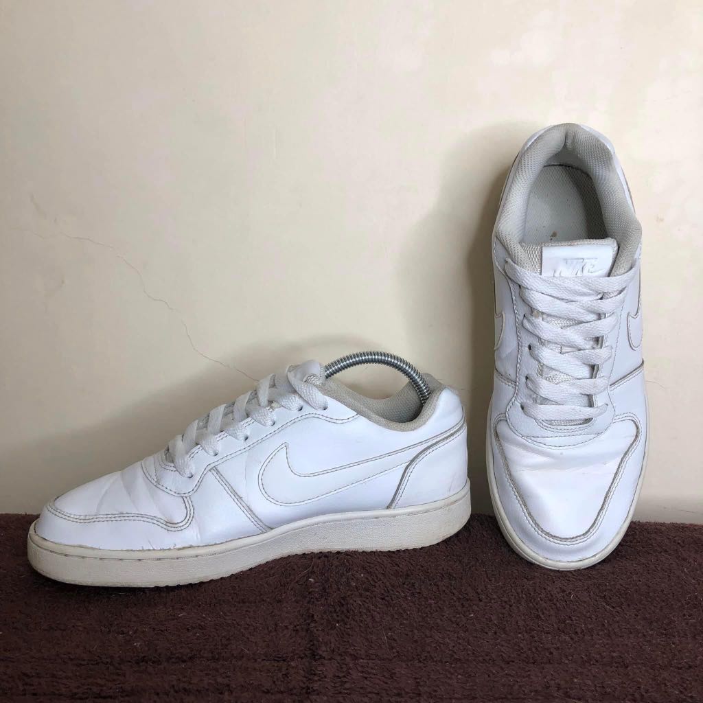 Orig Nike Ebernon Low Triple White Size 8, Men's Fashion, Footwear ...