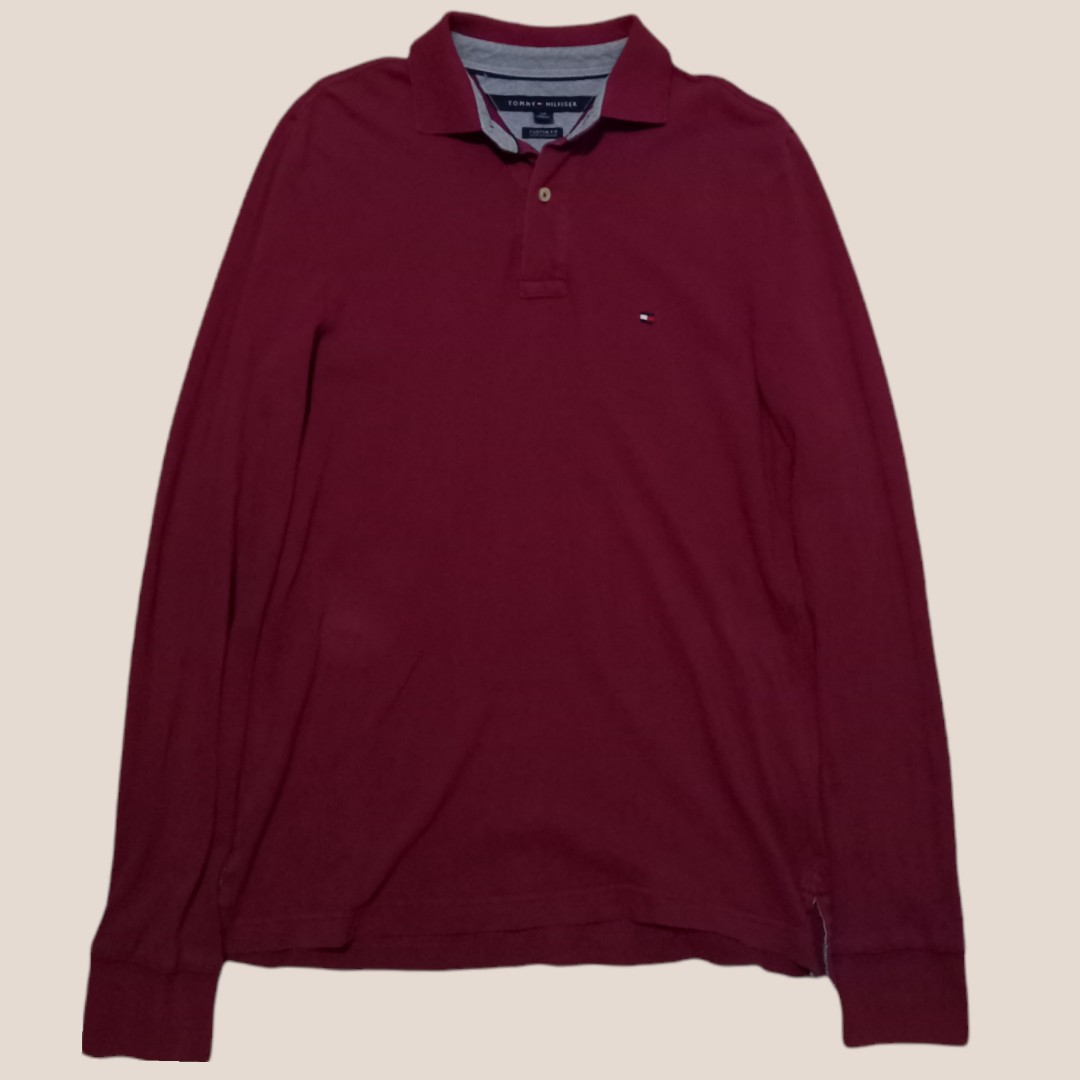polo tommy hilfiger denim maroon 