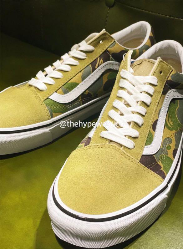 Yellow bape old skool vans best sale