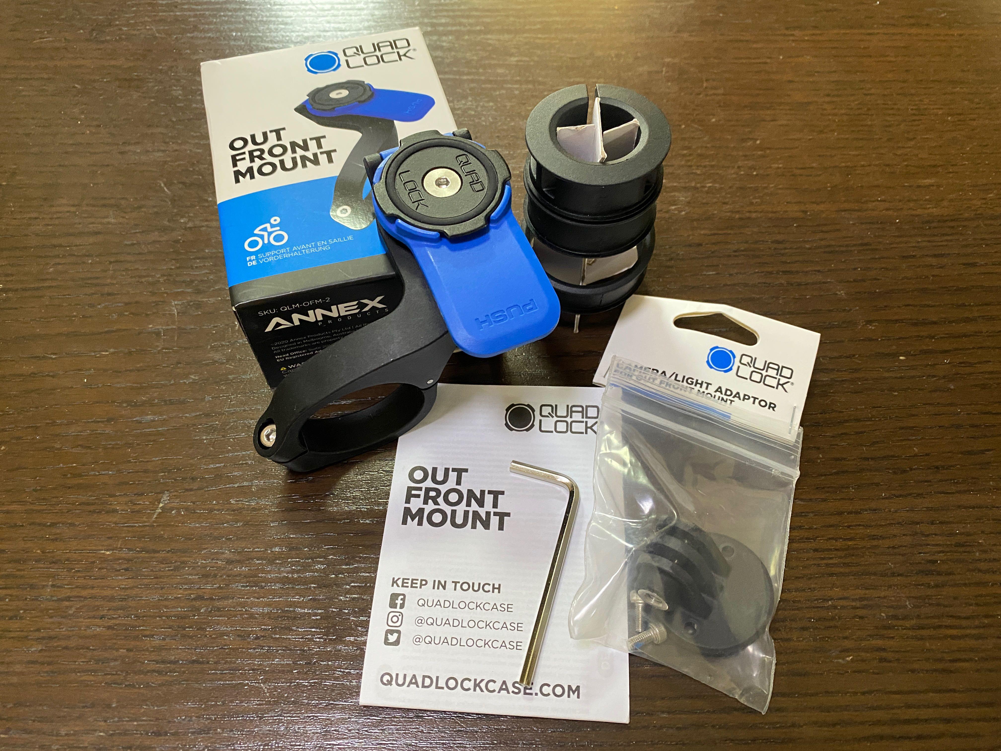 Quad Lock Out Front Mount with Camera/Light Adaptor, Sports Equipment