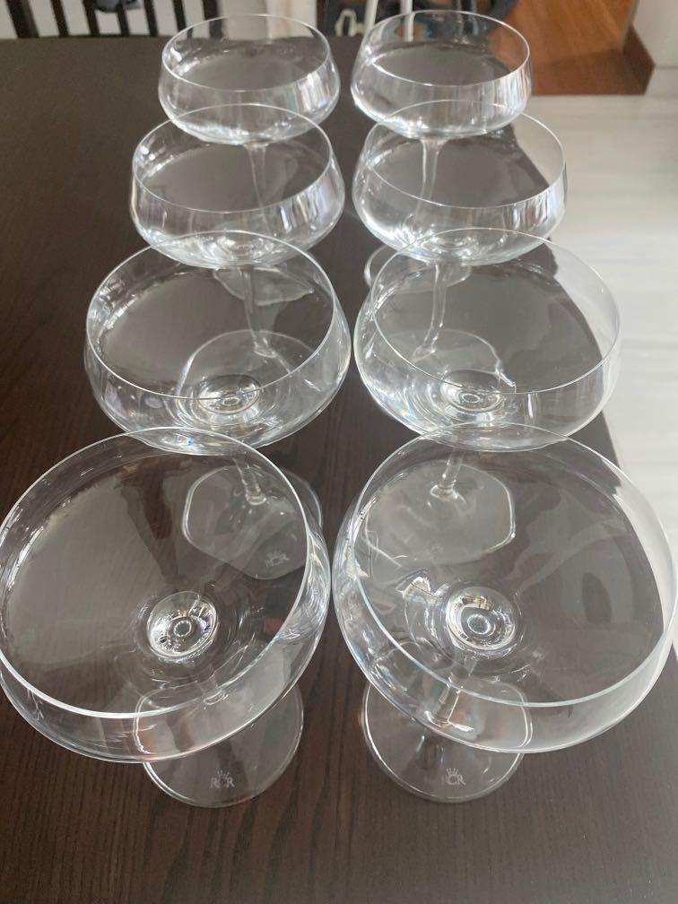 Flûtes à Champagne En Cristal RCR Orchestra - Lot De 6, Capacité 200 Ml, Verre LUXION Résistant, Décor Coupé, Lave-vaisselle