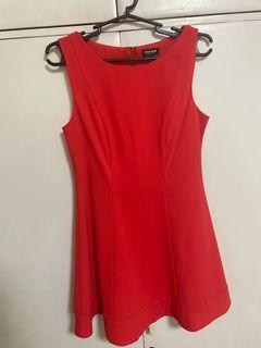 Red Orange Office Dress