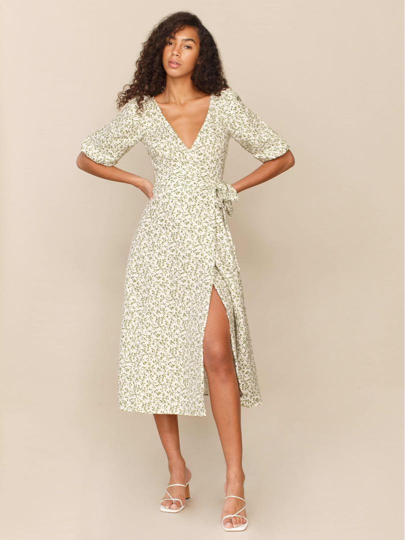Reformation judith midi wrap dress on sale