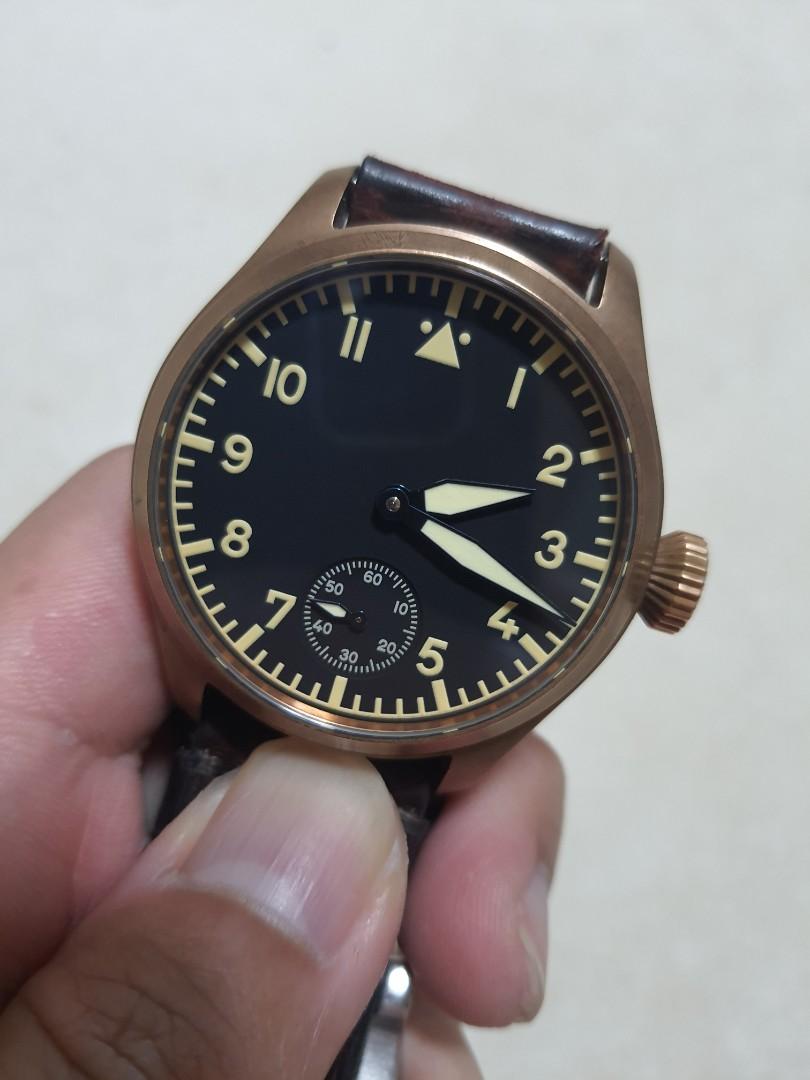San Martin Bronze Pilot Seiko Hand Wind Automatic Watch, Men's Fashion,  Watches & Accessories, Watches on Carousell