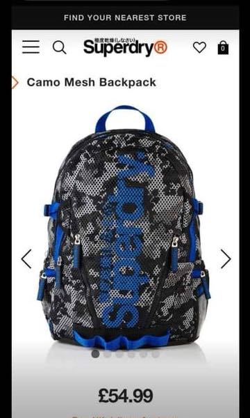 Superdry camo mesh backpack outlet