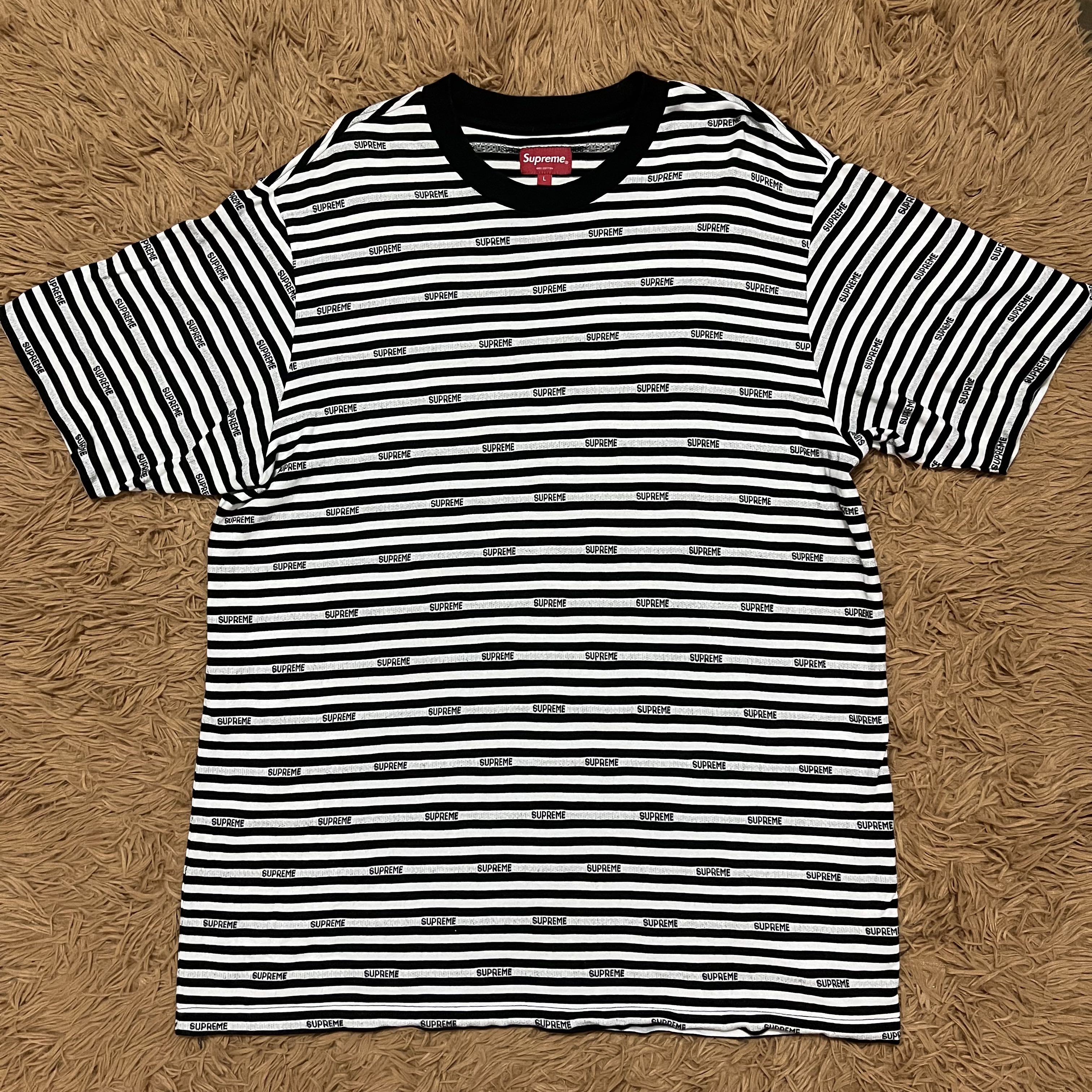 Supreme black and white striped shirt top
