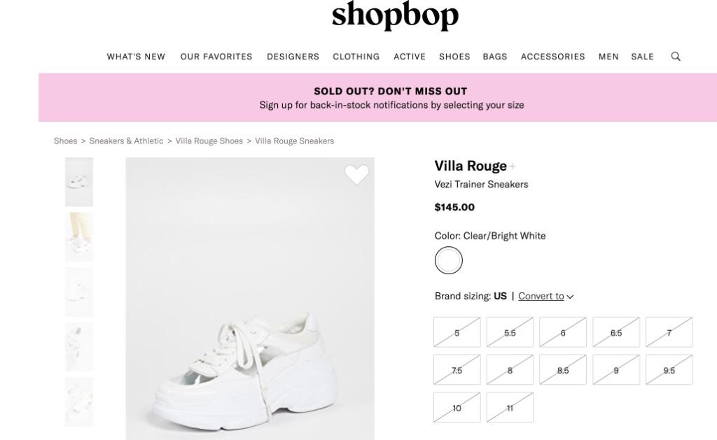 Villa rouge shop vezi trainer sneakers
