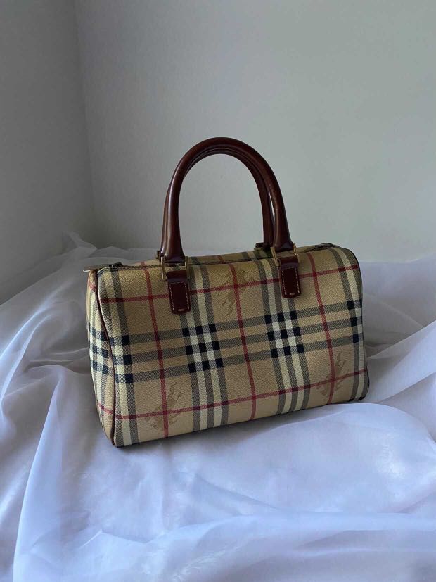 Burberry Brown Vintage Check Boston Bag Cloth Cloth ref.930079 - Joli Closet