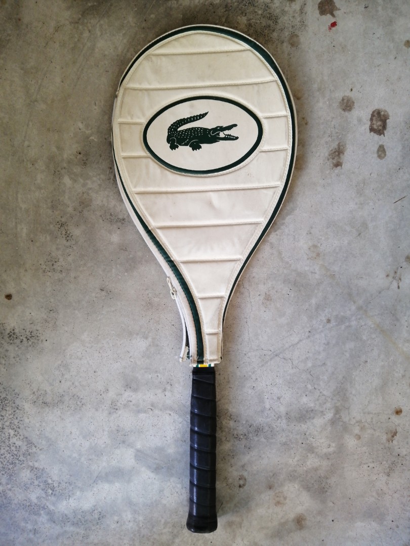 Vintage Lacoste Fibre Tennis Racket with Cover, Sports Equipment, Sports & Games, Racket & Ball Sports on Carousell