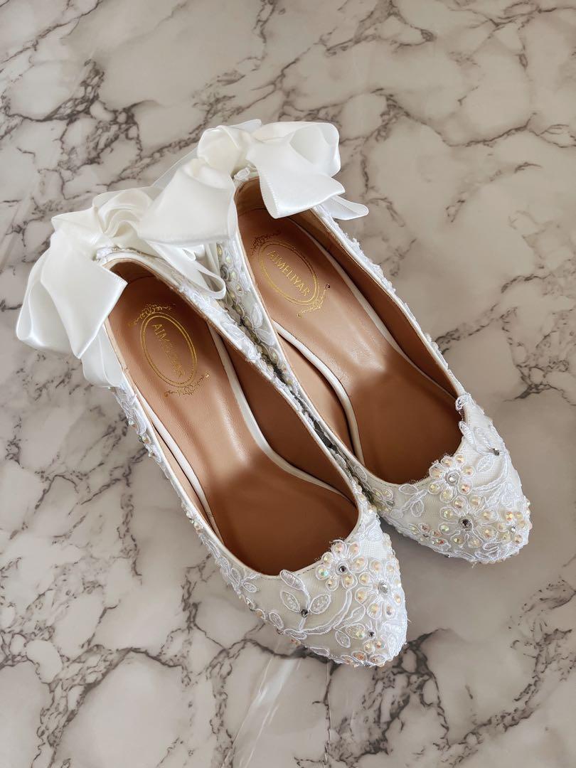 White Wedding Shoes Size 38