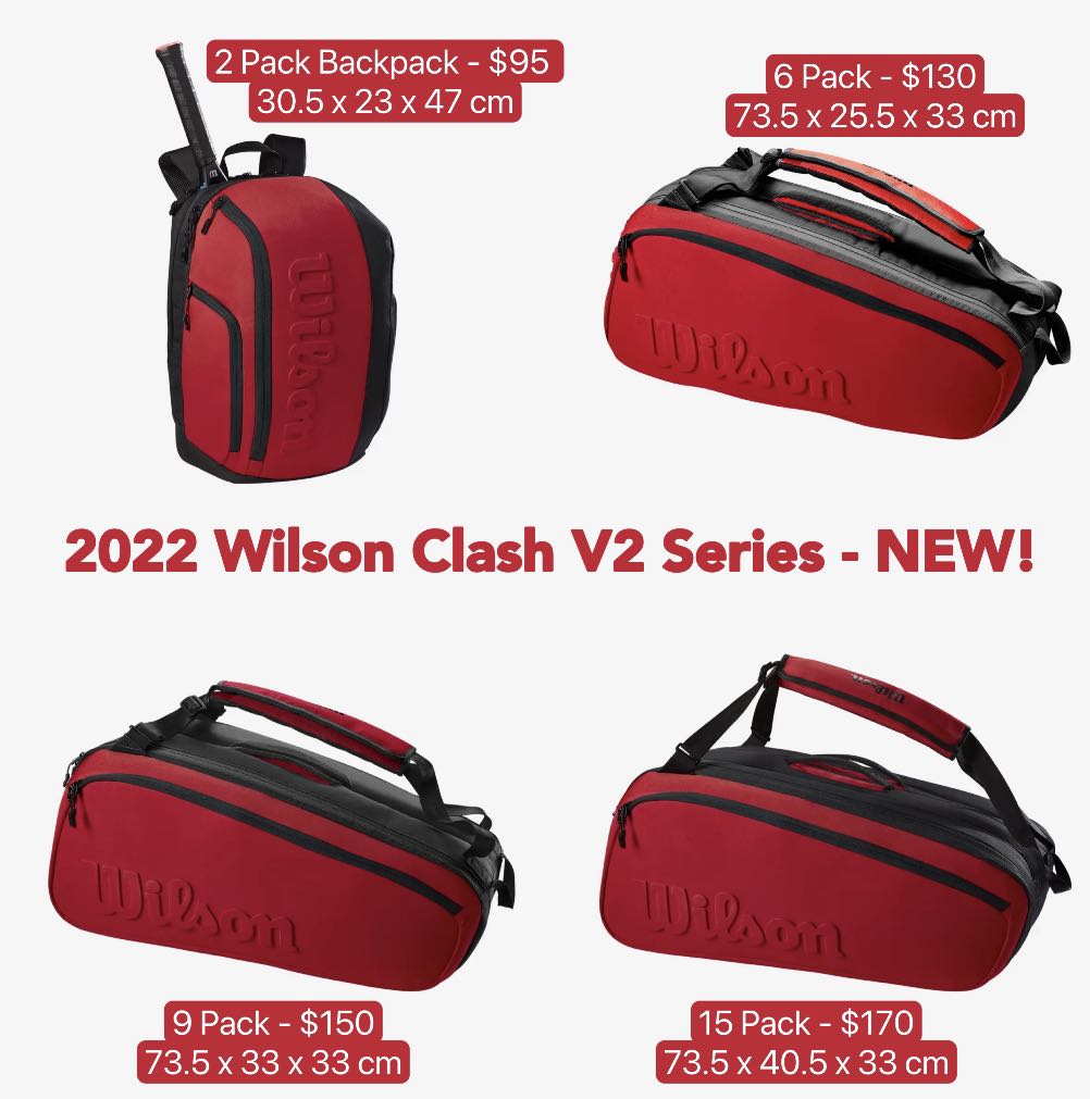 Wilson Super Tour Clash V2 Squash Tennis Racquet Backpack