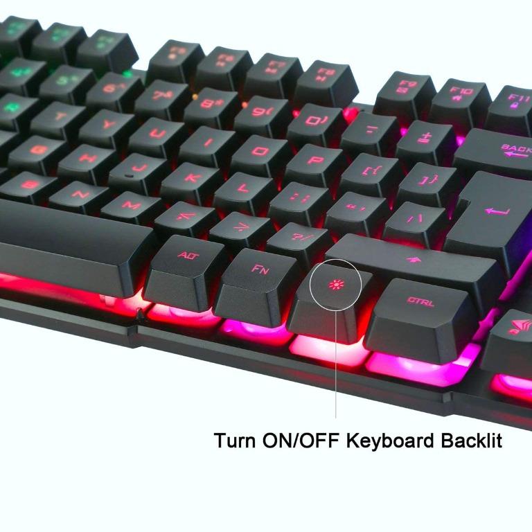 X8053 BAKTH Multiple Color Rainbow LED Backlit Mechanical Feeling USB ...