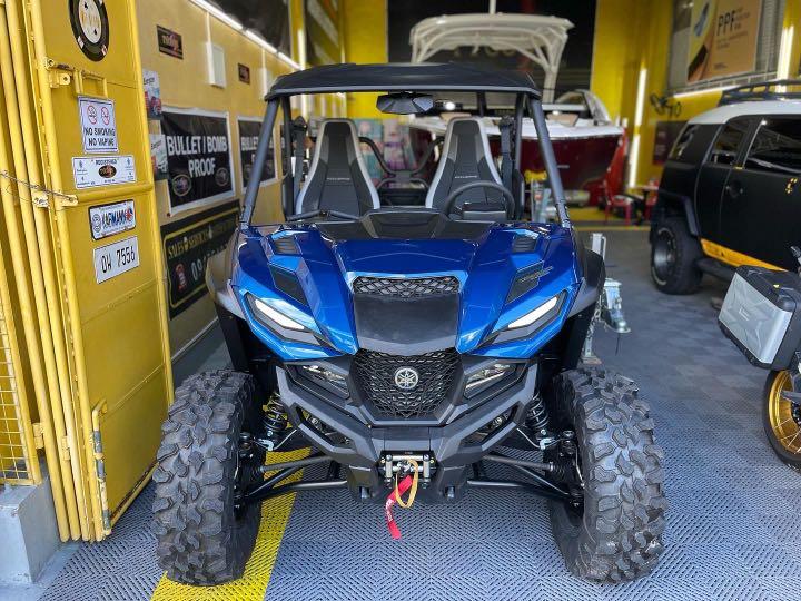Yamaha Wolverine Rmax2 UTV (Category: Motorbikes for Sale) located in Pasig City. Submitted by tycoon.cars (Listing ID 1145667064, Image 1). Description: BRAND : Yamaha YEAR : 2022 MODEL : Wolverine Rmax2 1000 XT-R COLOR : Blue SEATER : 2 FUEL : Gas CAPACITY : 9.2 Gal COOLING : Liquid Cooles DRIVETRAIN : 2WD , 4WD , Diff Lock 4WD ENGINE TYPE : 4 Stroke DOHC 4 Valve FUEL DELIVERY : Yamaha Fuel Injection DISPLACEMENT : 999cc SUSPENSION FRONT : FOX 