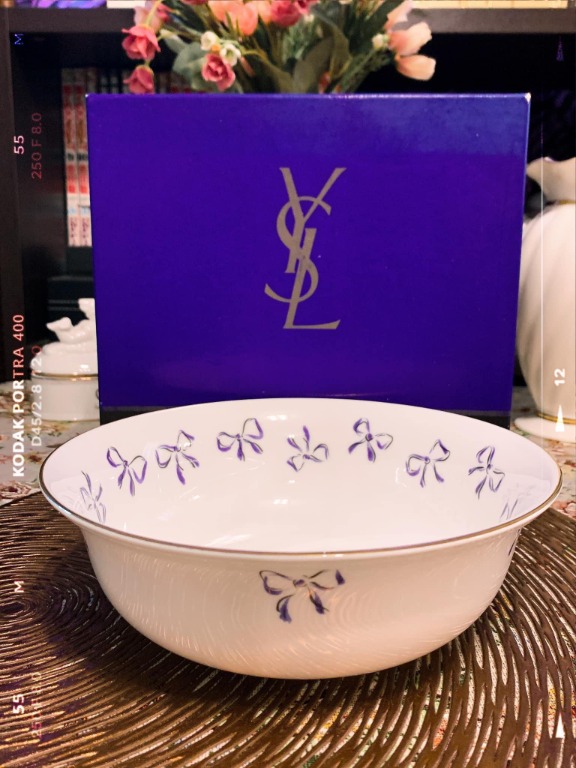 YSL Yves Saint Laurent Thick Porcelain Bowl, Furniture & Home Living