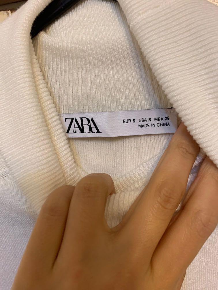 Zara 白高領針織上衣（七分袖）, 她的時尚, 上衣, 襯衫在旋轉拍賣