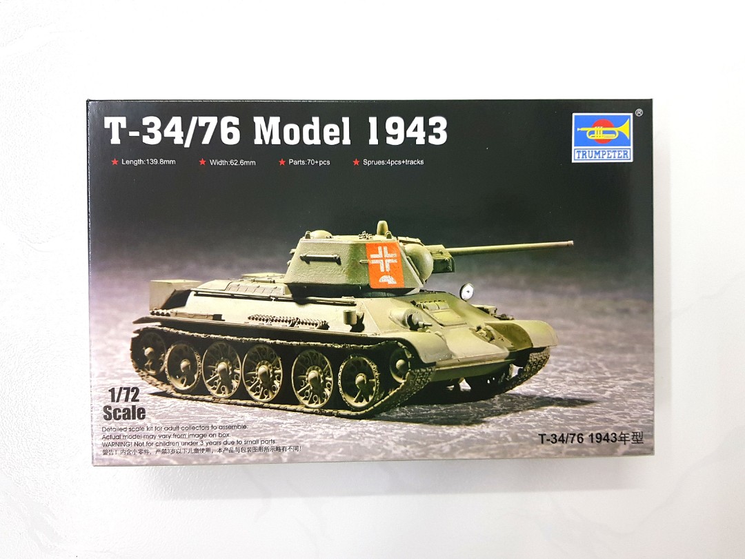 WWII RUSSIAN T-34/76 MODEL 1942 Army 1/72 tank easy model finished non diecast 