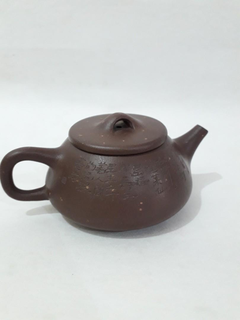 旧家蔵出 清時代 潘 陶磁器 朱泥 紫泥 急須 中国唐物 茶壷 煎茶道具 