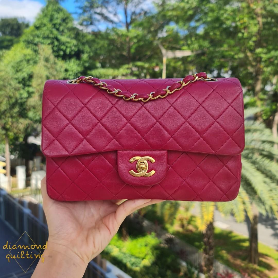Chanel Red Lambskin Medium Classic Double Flap Bag 24k GHW