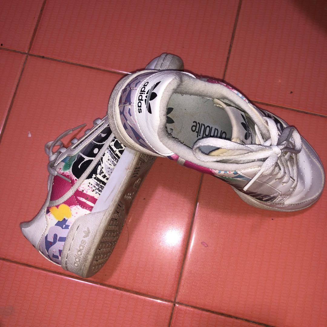 adidas continental 80 junior graffiti shoes Women s Fashion